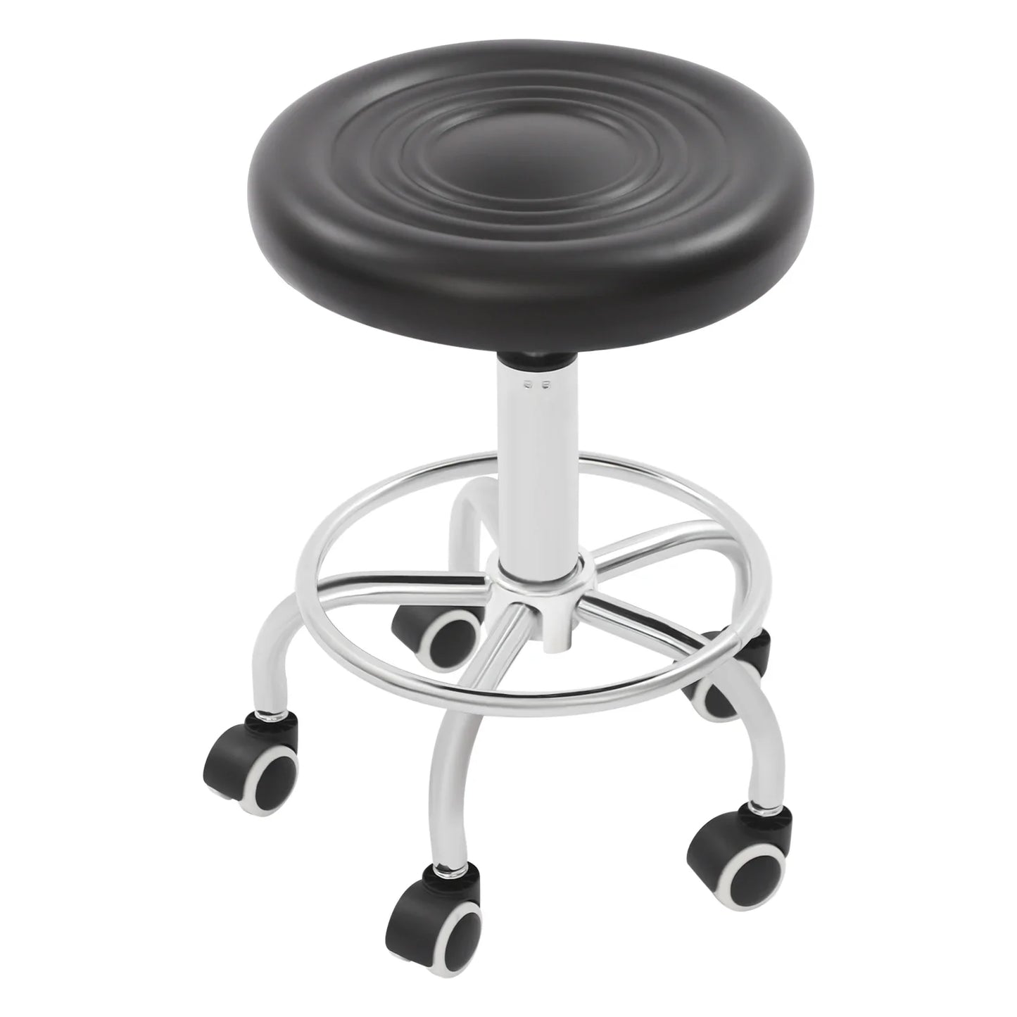 360 °   Drehbarer Barhocker, Bürohocker mit Rollen, Drehstuhl Höhenverstellbar 45-57 cm, Tragfähigkeit 150 kg