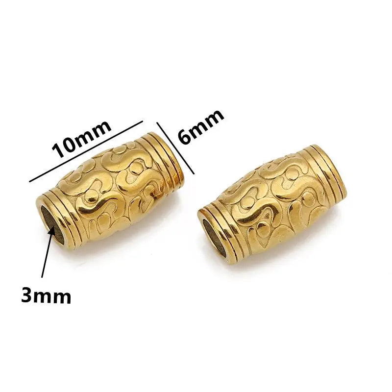 5 teile/los Edelstahl Gold Farbe Lose Rohr Große Loch Spacer Perlen für DIY Armbänder Halskette Schmuck Machen Liefert Finden