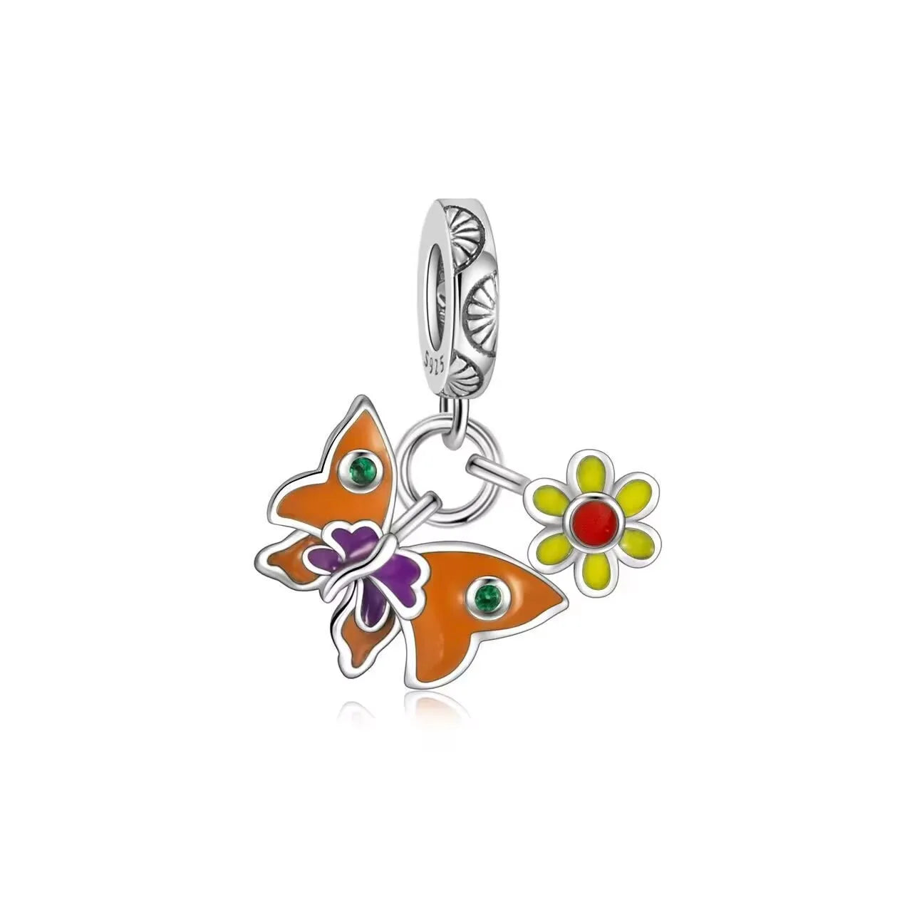 2025 Neu in Original 925 Sterling Silber Bunte Exquisite Schmetterling Serie Charm Fit Armband Halskette DIY Frauen Schmuck Geschenk
