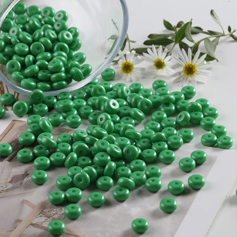 50/100 stücke 3x6mm Neue Glas Seed Bead Abacus Form Spacer Lose Perlen für DIY Schmuck Machen armband Halskette Charms Zubehör