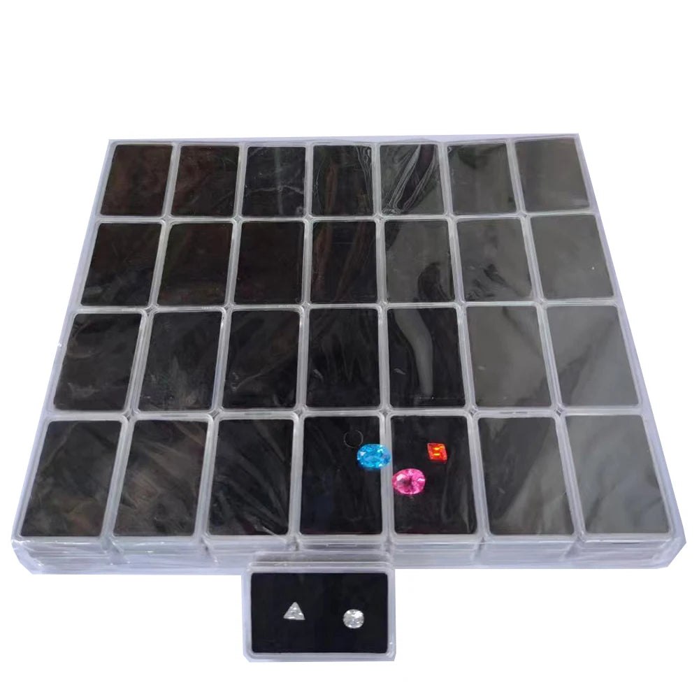 50 Stück lose Diamant-Aufbewahrungsbox, transparenter Edelstein-Organizer, Charm-Halter, Perlenbehälter, Piercing-Schmuck, Edelstein-Display-Box