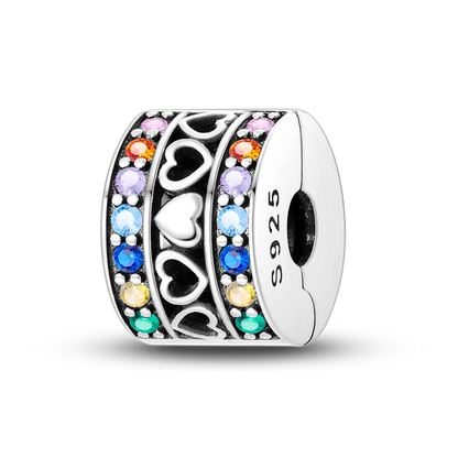 Silberverschluss, 925er-Sterlingsilber, CZ-Pflaster-Clip-Charms, Gänseblümchen-Perlen, Stopper, Sicherheitskette, passend für Original-Armreif, Schmuck-Clip