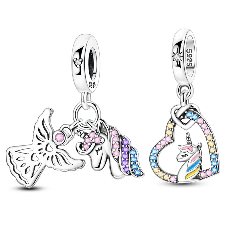 Flugzeug-Charm, 925er Silber, Original-Zirkon, Kleeblatt, Avocado, Charms, Perle, passend für Armbänder, DIY-Schmuck für Frauen, Hochzeitstag, Geschenk