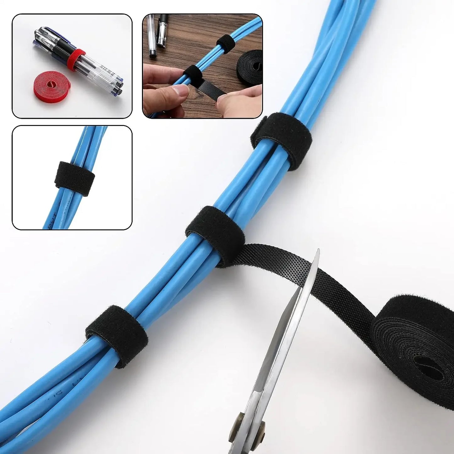 173-teiliges Kabel-Organizer-Clips, Büro-Kabelmanagement-Set, Kabelmanagement, Kabel-Organizer, Krawatte für Auto, Büro, Zuhause