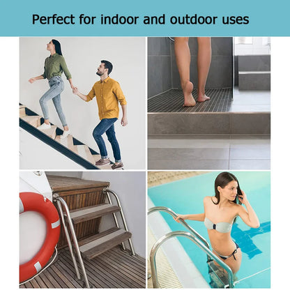 5 m Anti-Rutsch-Klebeband, transparent, für den Außenbereich/Innenbereich, rutschfeste Aufkleber, wasserdicht, für Badewanne, Duschboden, Pool, Treppen, Sicherheit für Barfuß