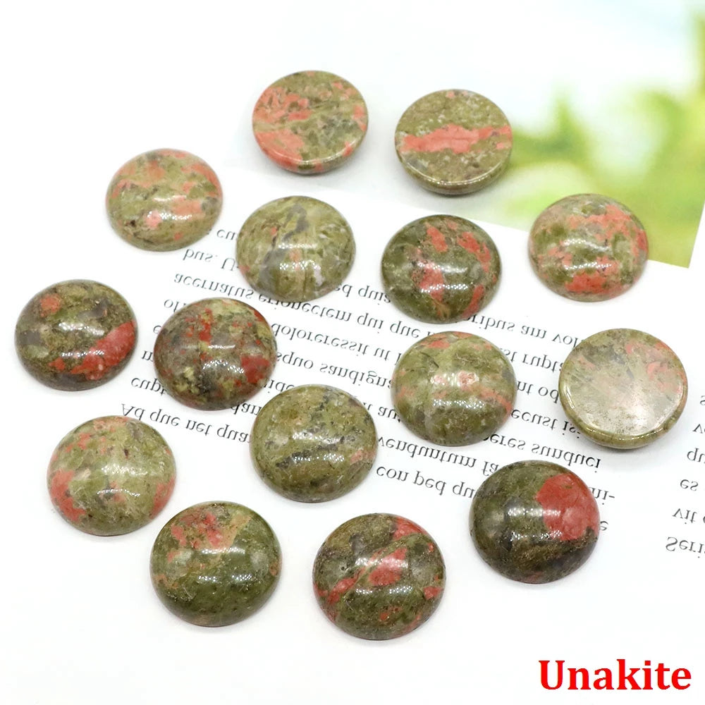5 teile/los Natürliche Stein Cabochon Spacer 6 8 10 12 14 16 18 20 25mm Runde Cabochons Cameo für DIY Schmuck Zubehör