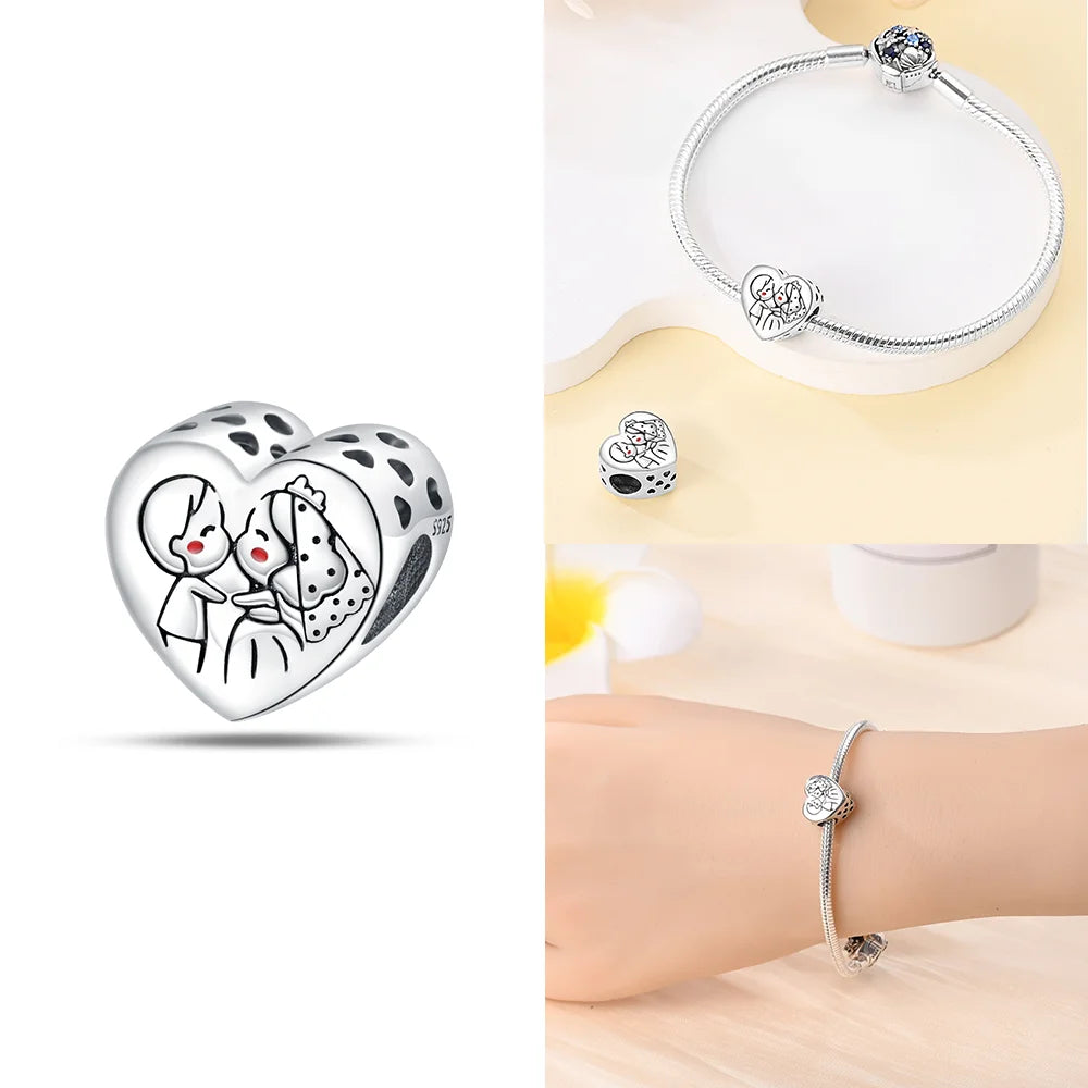 NEUE Silber 925 Elefant Evil Eye Hand Kreuz Herz Blau Zirkon Perlen Charms Fit Original Armband für Frauen Diy Edlen Schmuck geschenk