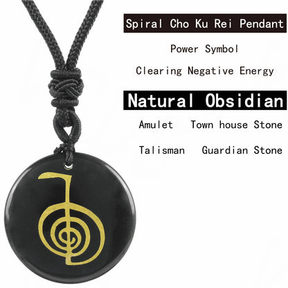 Heißer natürlicher Kristall quarz cho ku rei Reiki Energie symbol Anhänger alte spirituelle Heilung Halsketten Anhänger Frauen Mann Schmuck