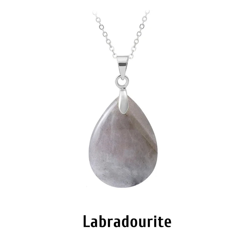 Naturstein Kristall Anhänger Teardrop Mode Halskette für DIY Halskette Ohrringe machen Schmuck Weihnachten Freundschaft Geschenk