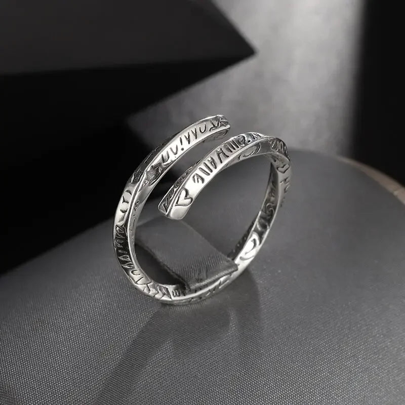 Retro Poseidon Kompass Ring versilbert Hexagramm Öffnung verstellbarer Ring Männer und Frauen Hip-Hop Trend Schmuck Geschenk