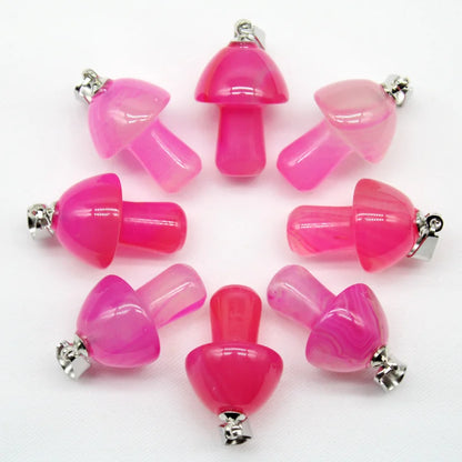 15 stücke Natürliche Stein Anhänger Quarz Kristall Amethyst Achate Aventurin Pilz Stein Anhänger für DIY Machen Zubehör