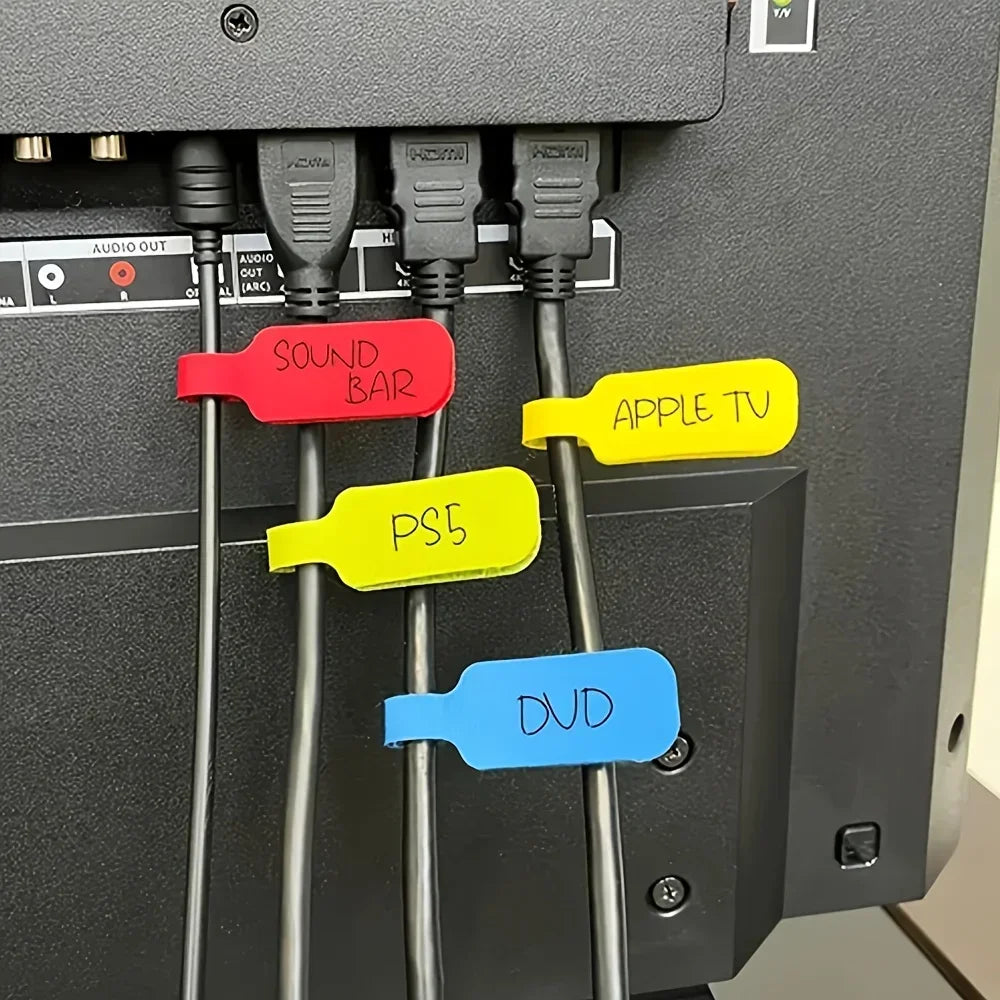 10 Stück Kabeletikettenband – beschreibbar, wiederverwendbare Kabelbinder mit beschreibbarem Etikett, Drahtidentifikator, Klassifizierungsmanagement