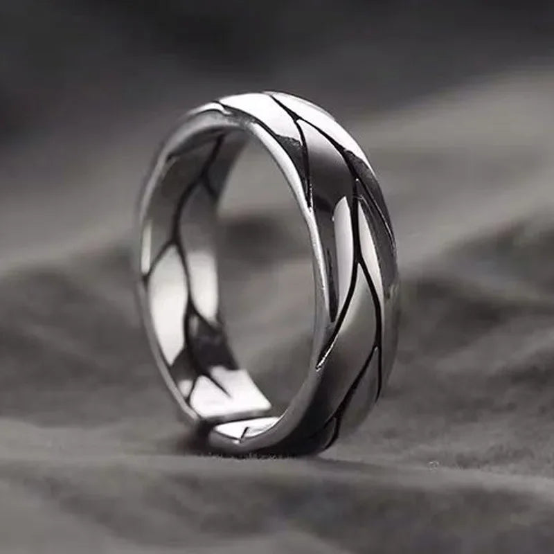 Retro Poseidon Kompass Ring versilbert Hexagramm Öffnung verstellbarer Ring Männer und Frauen Hip-Hop Trend Schmuck Geschenk