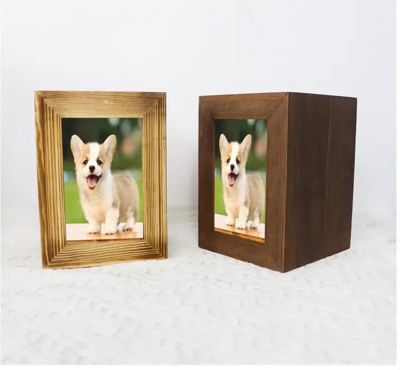 Hund Urnen Pet Memorial Holz Urnen für Hund Asche Sarg Katze Memorial Beerdigung Sarg Hunde Beerdigung Box mit Fotos Rahmen holz Box
