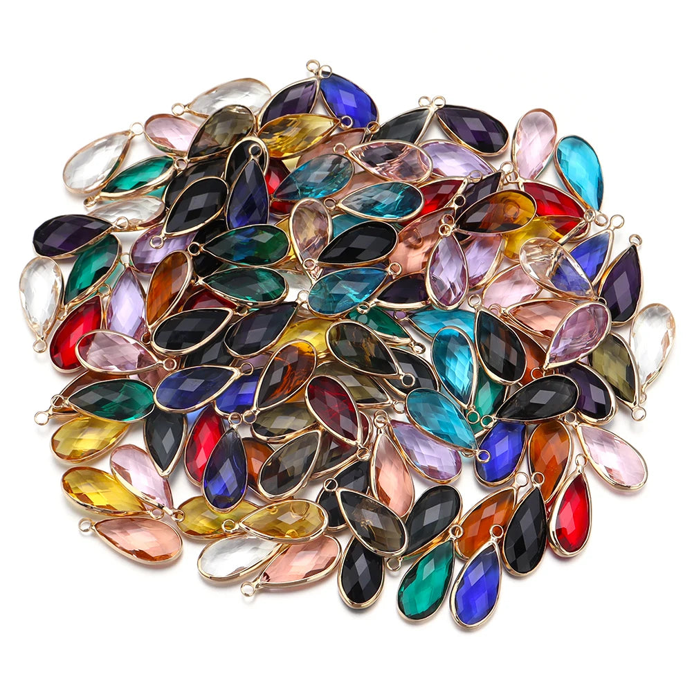 5 teile/los Teardrop Kristall Glas Anhänger Charms für Paare Armband Ohrringe Schmuck Machen Liefert DIY Halskette Ornamente