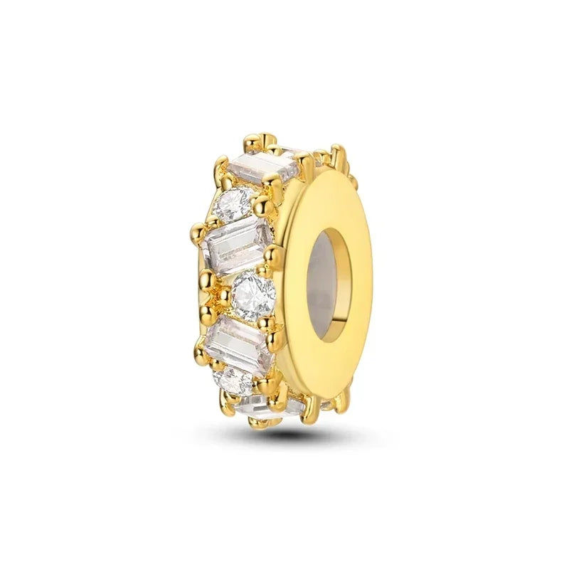 925er Sterlingsilber, Gold, Blume, Schmetterling, Leopard, Pfotenklee, Perlen, Zirkon, Schmuck für Halskette, Armband, Geschenk für Frauen und Mädchen
