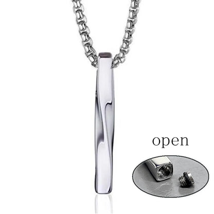 Edelstahl Twist Squre Säulenförmige Feuerbestattung Urne Anhänger Schmuck Asche Memorial Andenken Zubehör 3 Farben 43*6mm