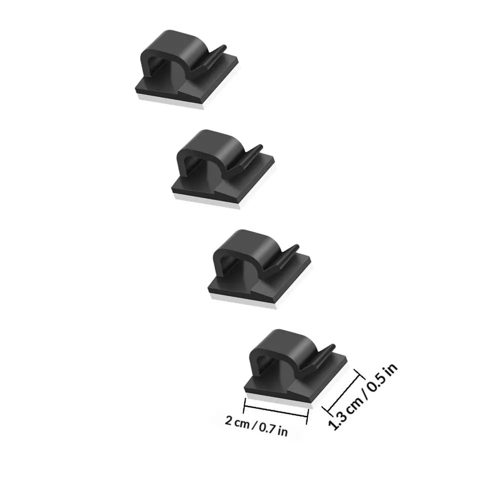 200 Stück selbstklebende Kabelklemmen, robuste Kabel-Organizer für Schreibtisch, Wand, Nachttisch, USB-Ladekabel, Management, Schwarz