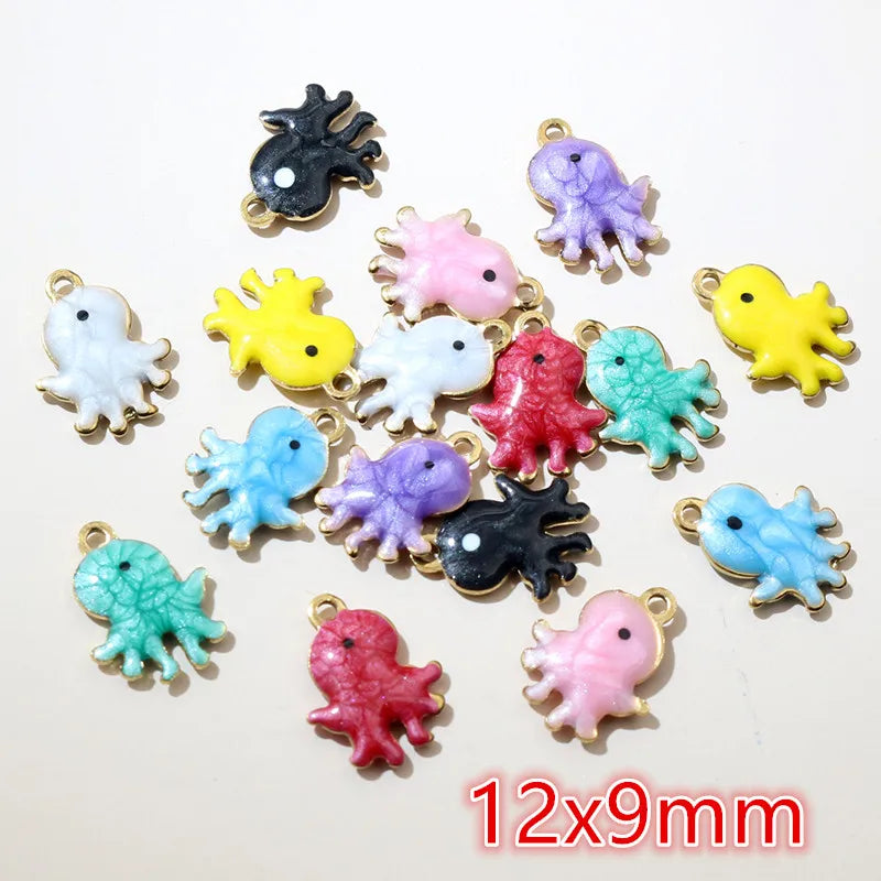 20 Stück Ozean Meeres tiere Krabben Seestern Riff Fisch Klavier Emaille Anhänger Charm Edelstahl DIY Schmuck Making Zubehör