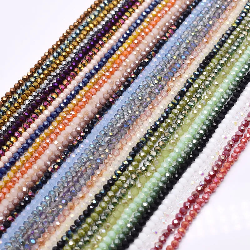 4 mm Farbschema, 6 Stränge/Beutel, Rondelle-Kristallglasperlen, facettierte lose Distanzperlen für Schmuckherstellung, Schmuck, DIY-Halskette