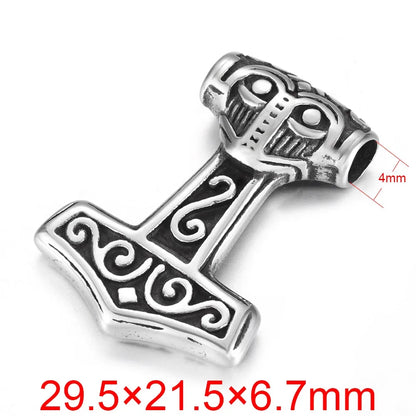 Edelstahl Viking Nordischer Anhänger für Halskette DIY Zubehör Schmuckherstellung Erkenntnisse Männer Charm Supplies Punk Axt