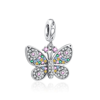 2025 Neu in Original 925 Sterling Silber Bunte Exquisite Schmetterling Serie Charm Fit Armband Halskette DIY Frauen Schmuck Geschenk