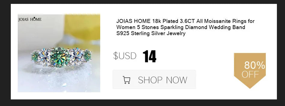 JOIAS HOME 18 Karat vergoldet 3,6 CT Alle Moissanit Ringe für Frauen 5 Steine funkelnder Diamant Ehering S925 Sterling Silber Schmuck