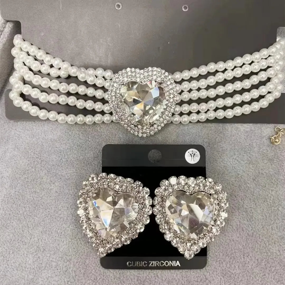 Glänzende voller Strass lange Kette Halsband Aussage Halskette für Frauen Modeschmuck atemberaubende Halskette Zubehör
