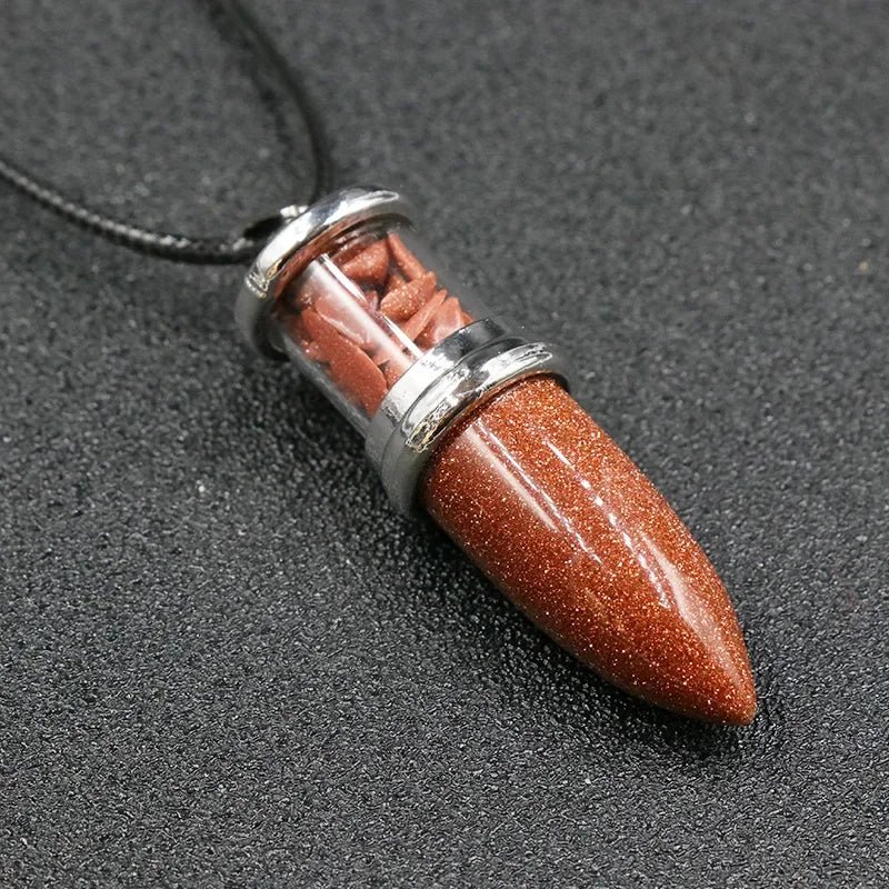Naturstein Anhänger Halsketten Amethyst Kristall Edelstein Stein Quarz Kies kugelförmige Pendel Reiki Heil pendel