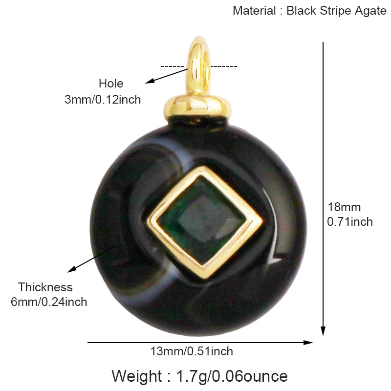 Jade Achat Amethyst Amazonit Wasser Gras Lapis Lazuli Charm Anhänger, 18K echt vergoldet Schmuck für Halskette Handwerk Herstellung S79