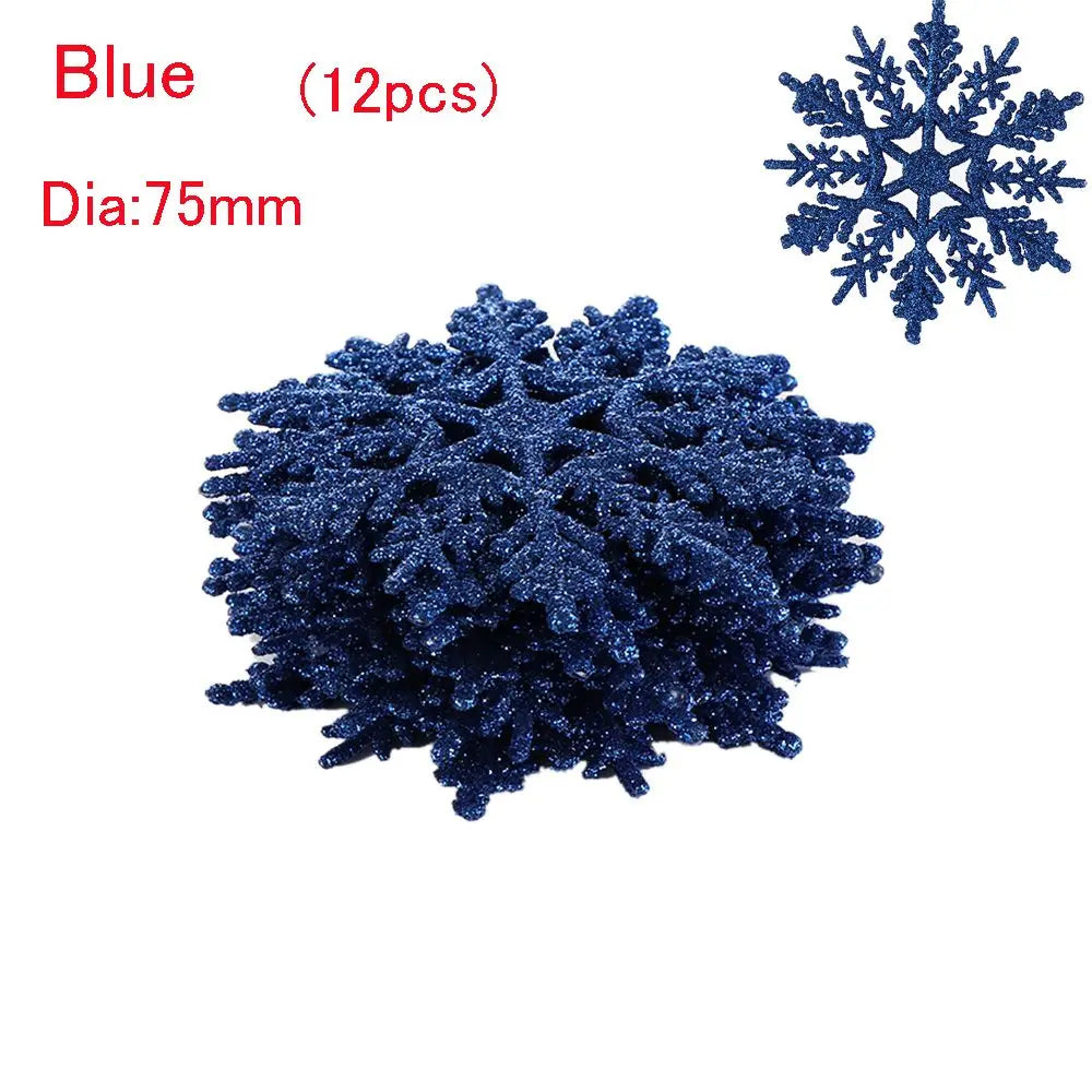 12pcs 7,5 cm Gold pulver Schneeflocke für Weihnachten charmante weiße Weihnachts baum Dekor Weihnachts feier Urlaub Weihnachts schmuck Wohnkultur