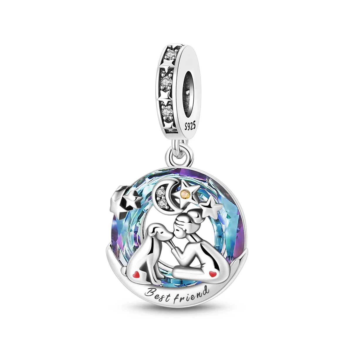 Blaue Serie 925er Sterling Jungfrau Maria Schleife Chamäleon Tanzschuhe Flugzeug Ticket Charm passend für DIY Armband Halskette süße Geschenke