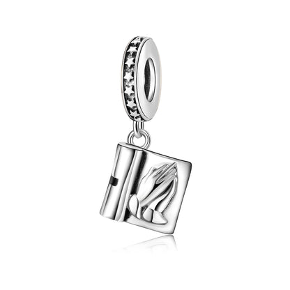 Funkelnde Edelsteinperlen aus 925er-Sterlingsilber mit eingelegten Edelsteinen und baumelnder Charm mit unendlichem Knoten, passend für Schlangenarmband, Boutique-Halskette, schönes Geschenk