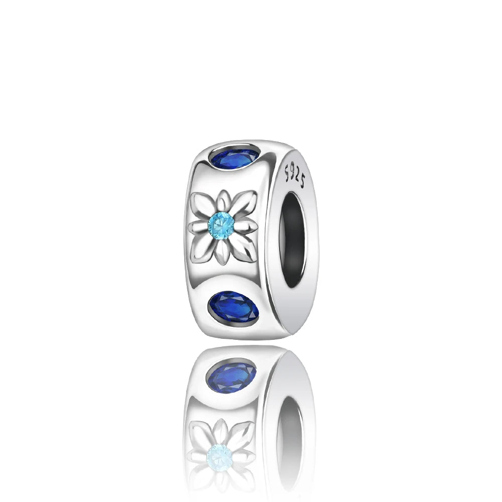 Blue Series Charm-Anhänger aus 925er-Sterlingsilber, Saphir, Baum des Lebens, Flasche, Elefant, Planet, Ozean, Herz, passend für DIY-Armbänder, Halsketten, Geschenke