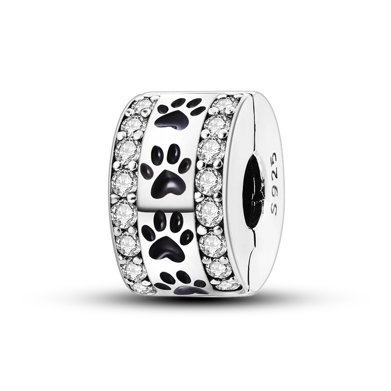 Silberverschluss, 925er-Sterlingsilber, CZ-Pflaster-Clip-Charms, Gänseblümchen-Perlen, Stopper, Sicherheitskette, passend für Original-Armreif, Schmuck-Clip