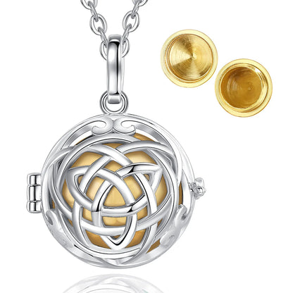 Eudora Urne Feuerbestattung Anhänger 20mm Celtic Knoten Käfig Medaillon Asche Halter Andenken Kapsel Halskette Hohl Ball DIY Trendy Schmuck