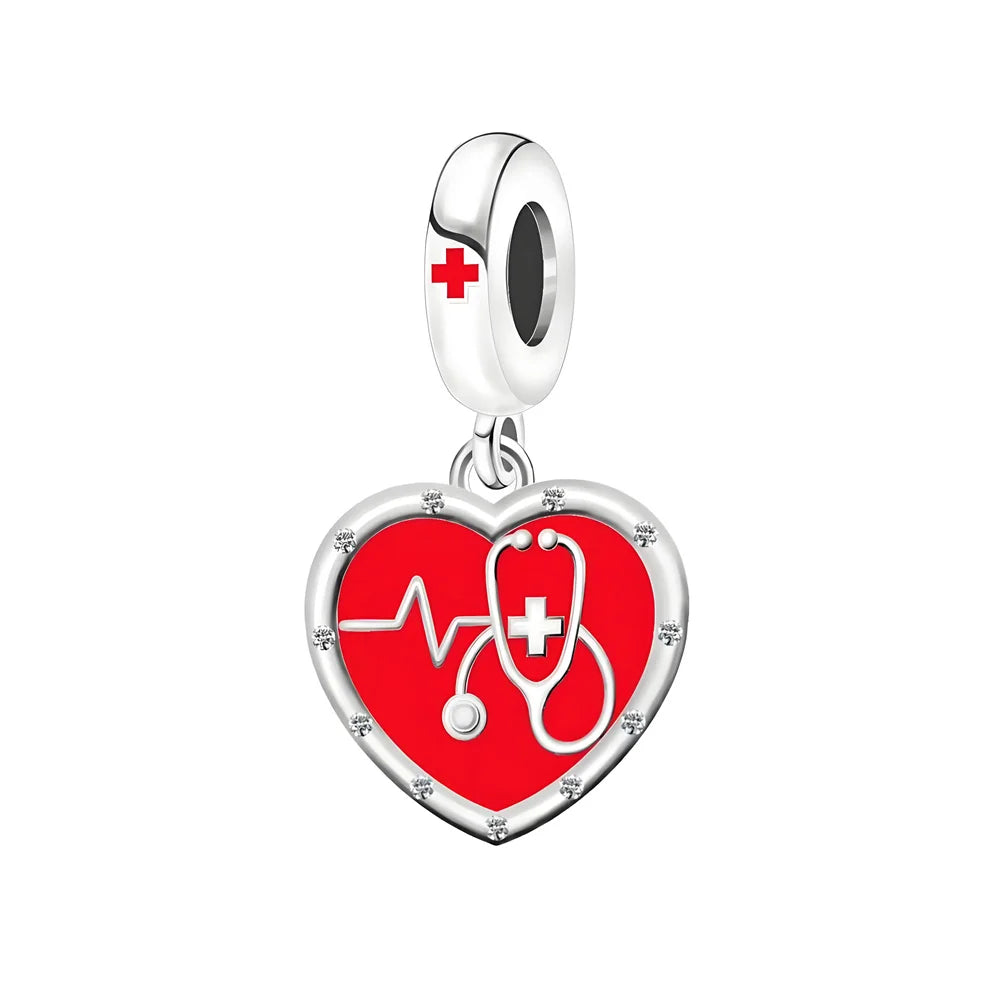 Rote Serie 925er Sterlingsilber, Koi-Herz, Pilz, Feuerwerkskörper, Kaffeemaschine, Charm, passend für DIY-Armbänder, Halsketten, exquisite lustige Geschenke