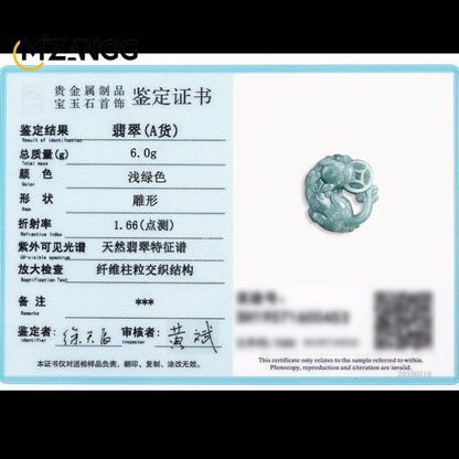 Myanmar A Goods Jadeit Blue Water Money Brave Anhänger Luxus Charm Herren und Damen Schmuck Jade Halskette Geschenk