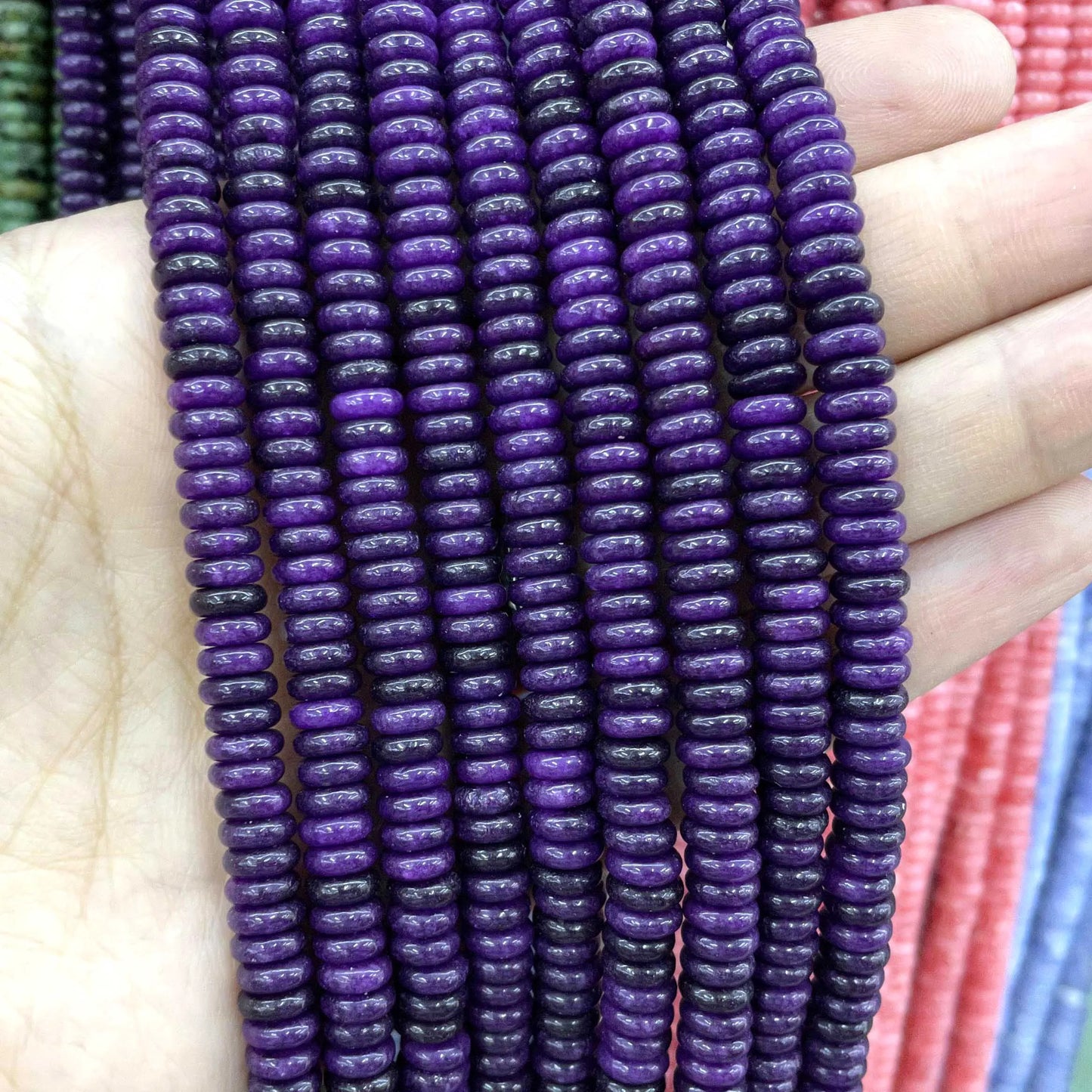 Naturstein Rondelle 2X6mm Türkise Quarz Jaspis Achate Flache Runde Spacer Perlen für Schmuckherstellung DIY Armband Zubehör