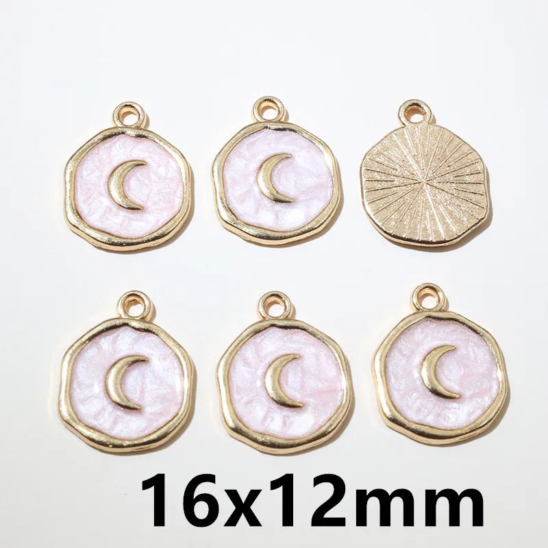20 Stück Emaille Mond Herz Charms Anhänger Legierung Metall DIY Schmuck Herstellung Zubehör Ergebnisse für Armband Ohrringe Halskette
