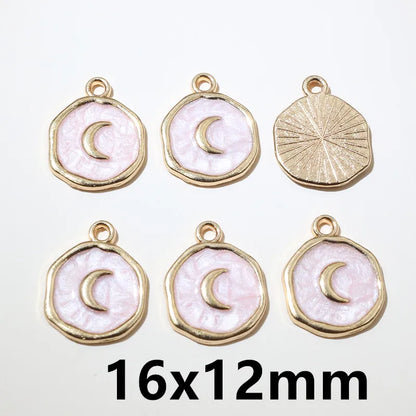 20 Stück Emaille Mond Herz Charms Anhänger Legierung Metall DIY Schmuck Herstellung Zubehör Ergebnisse für Armband Ohrringe Halskette