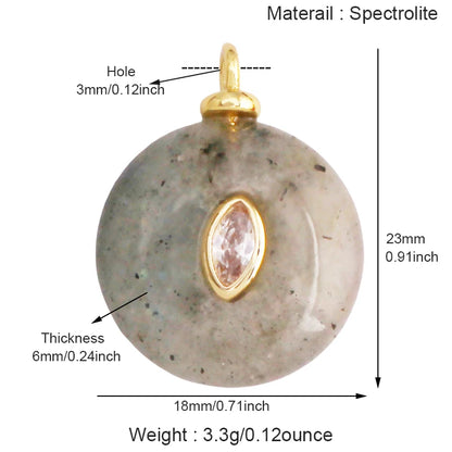 Jade Achat Amethyst Amazonit Wasser Gras Lapis Lazuli Charm Anhänger, 18K echt vergoldet Schmuck für Halskette Handwerk Herstellung S79
