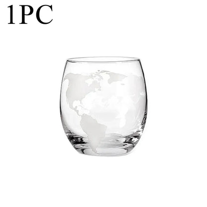 Kreatives Globus-Dekan ter-Set mit bleifreier Karaffe, exquisitem Holz ständer und 2 Whisky gläsern Whisky-Dekan ter Globe Grade-Geschenk