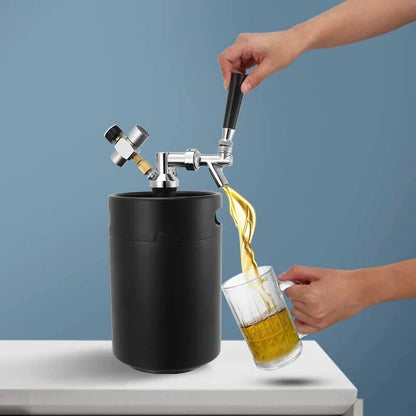 Neuer Mini-Bierfass, einwandiger Bierkräuter, nachfüllbar, tragbar, zum Basteln von Getränken, Kombucha, Nitro-Kaffee-Seltzer, 2 l/3,6 l/4 l/5 l, SS304