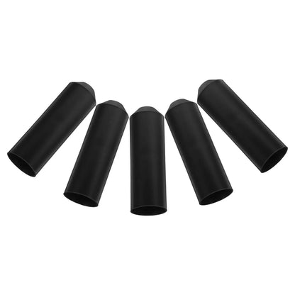 5 Stück Schrumpfkappen, schwarz, 1,5 Zoll, wasserdicht, mit Klebstoff ausgekleidet, für Netzkabel, Ethernet-Kabel, Bootsverkabelung, Schutzrohr