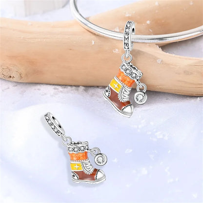 Funkelnde blaue Seestern-Perlen und Seepferdchen aus 925er-Sterlingsilber, passend für Schlangenarmband, Boutique-Halskette, Gold-Anhänger, Geschenk