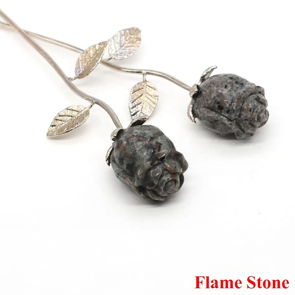 Kristall geschnitzte Rose Blume Naturstein Amethyst Quarz Edelstein Handwerk Party Home Dekoration Valentinstag Hochzeit Gast Geschenke
