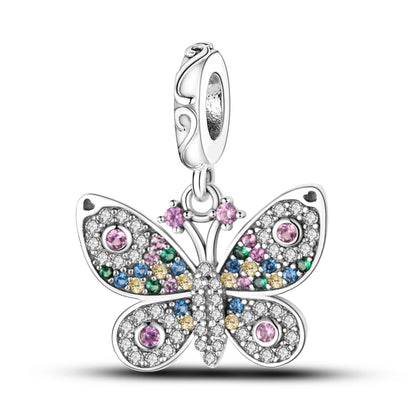 Original 925er Silber-Charm-Perlen, leuchtender, leuchtender Glühwürmchen-Schmetterlings-Anhänger, passend für Armbänder, Charm-Herstellung von Schmuck