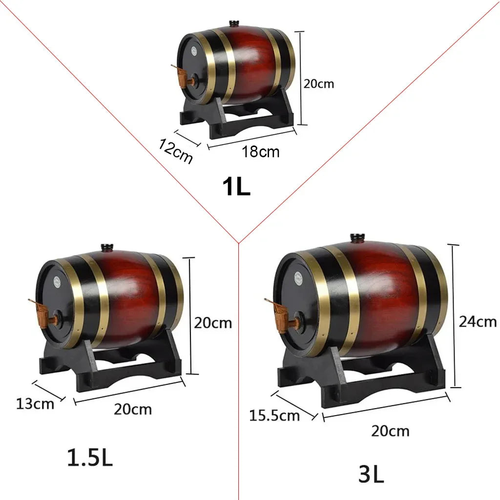 1,5 l/3l Holzfass Retro Whisky Fass Rotwein Eimer Großraum Vorrats behälter mit Wasserhahn Weinher stellung Zubehör