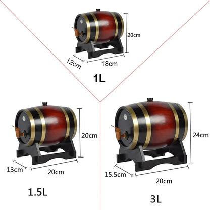1,5 l/3l Holzfass Retro Whisky Fass Rotwein Eimer Großraum Vorrats behälter mit Wasserhahn Weinher stellung Zubehör